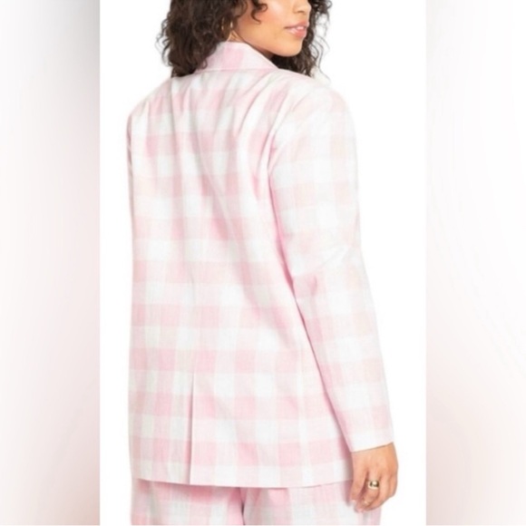Eloquii Pink and White Checkered Blazer - Picture 9 of 9